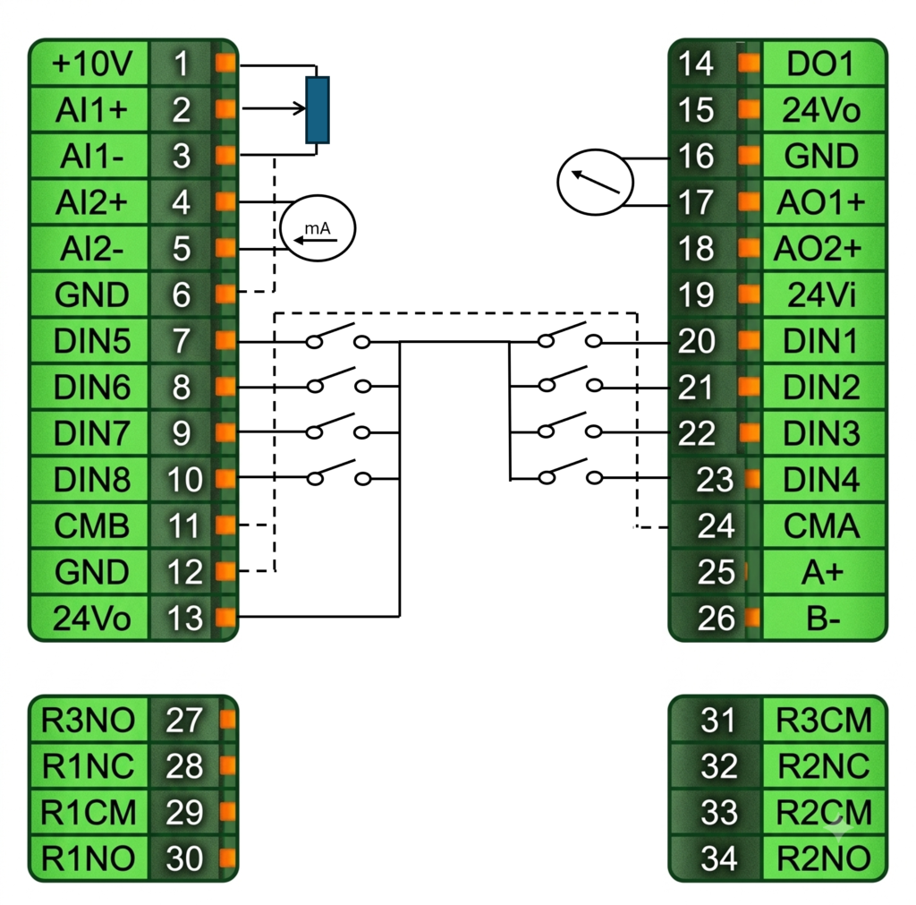 חיווט DG1 VFD